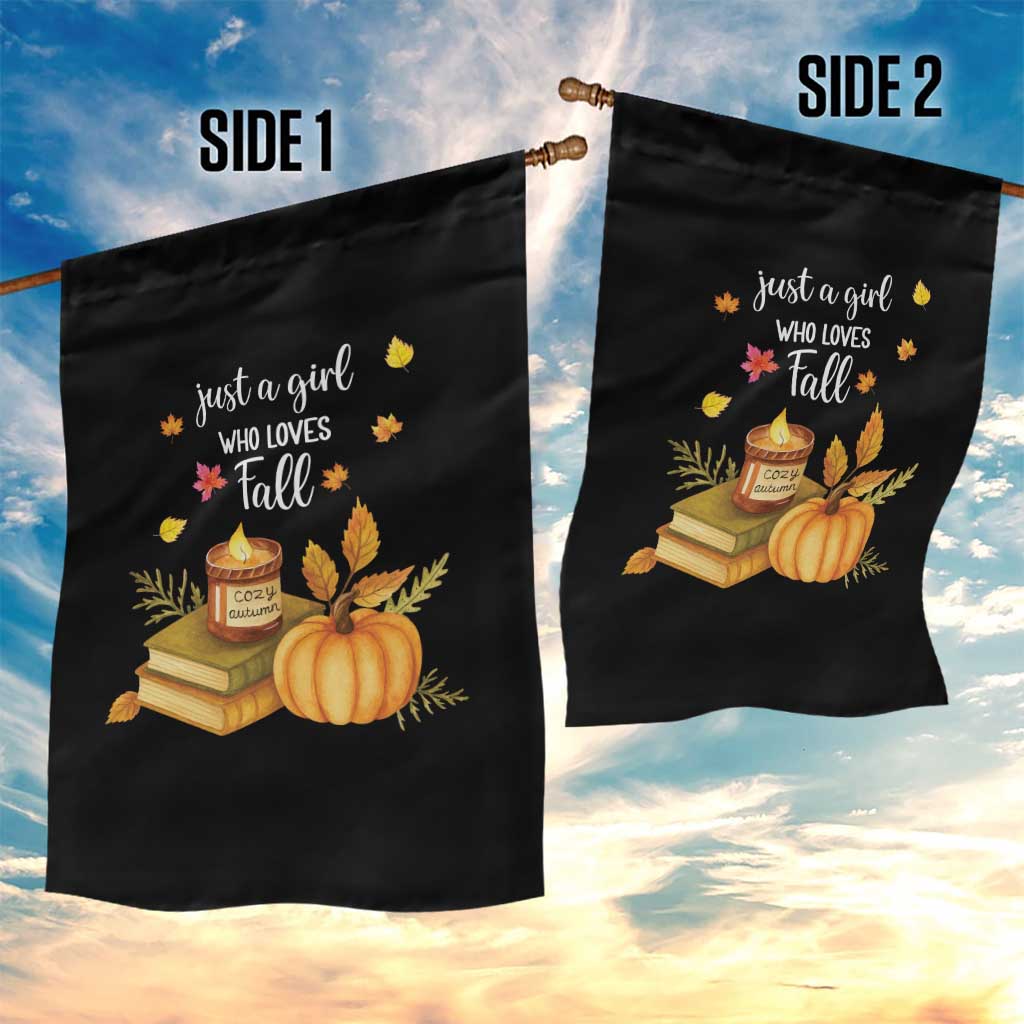 Just A Girl Who Loves Fall Garden Flag Cozy Autumn Season TS11 Print Your Wear