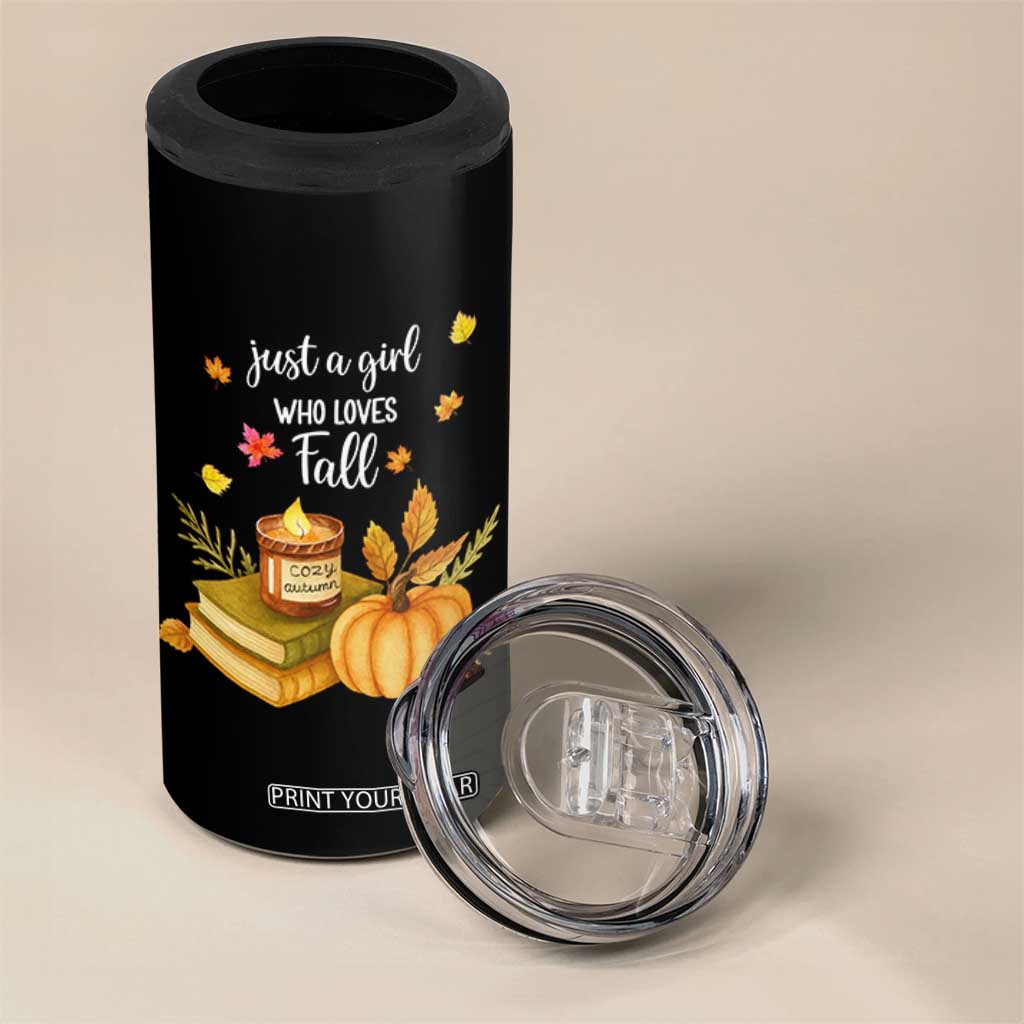 Just A Girl Who Loves Fall 4 in 1 Can Cooler Tumbler Cozy Autumn Season TS11 Print Your Wear