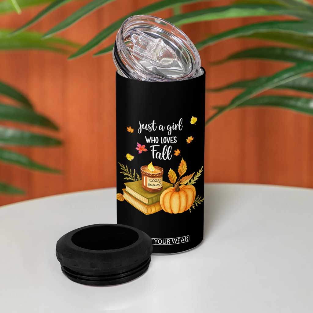 Just A Girl Who Loves Fall 4 in 1 Can Cooler Tumbler Cozy Autumn Season TS11 Print Your Wear