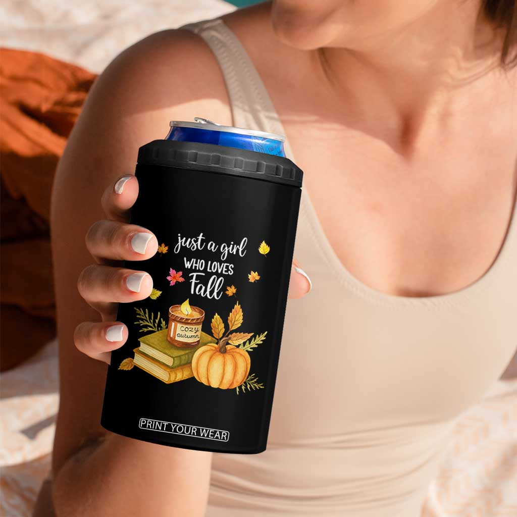 Just A Girl Who Loves Fall 4 in 1 Can Cooler Tumbler Cozy Autumn Season TS11 Print Your Wear