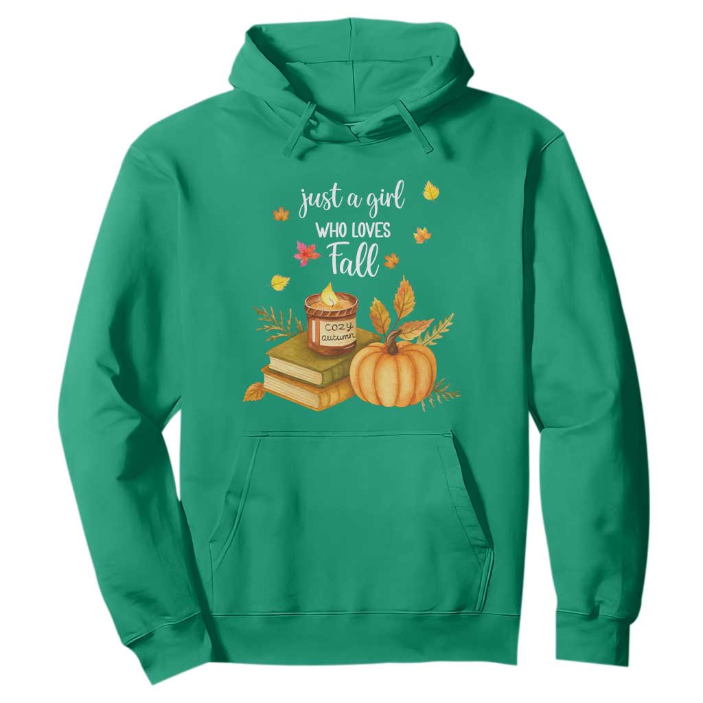 Just A Girl Who Loves Fall Hoodie Cozy Autumn Season TS11 Irish Green Print Your Wear