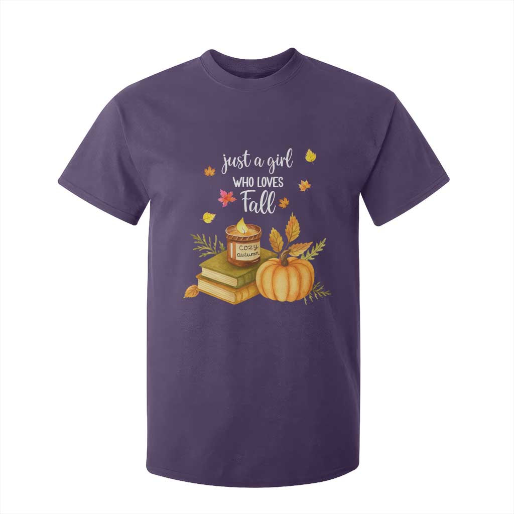 Just A Girl Who Loves Fall T Shirt For Kid Cozy Autumn Season TS11 Purple Print Your Wear