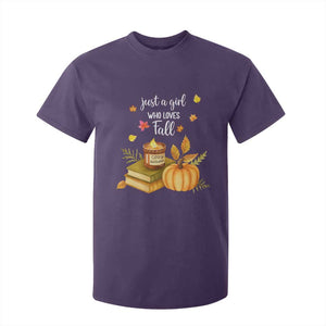 Just A Girl Who Loves Fall T Shirt For Kid Cozy Autumn Season TS11 Purple Print Your Wear