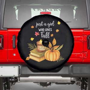 Just A Girl Who Loves Fall Spare Tire Cover Cozy Autumn Season TS11 Black Print Your Wear