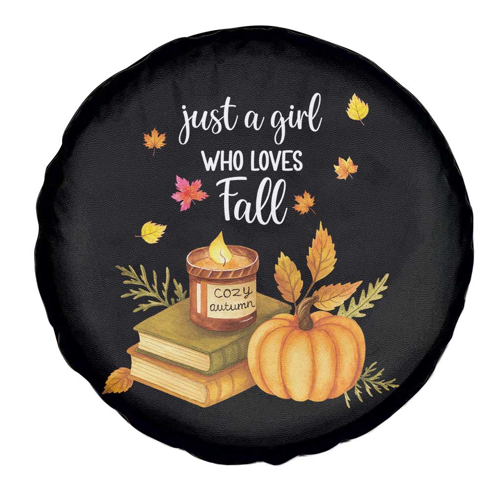 Just A Girl Who Loves Fall Spare Tire Cover Cozy Autumn Season TS11 Print Your Wear