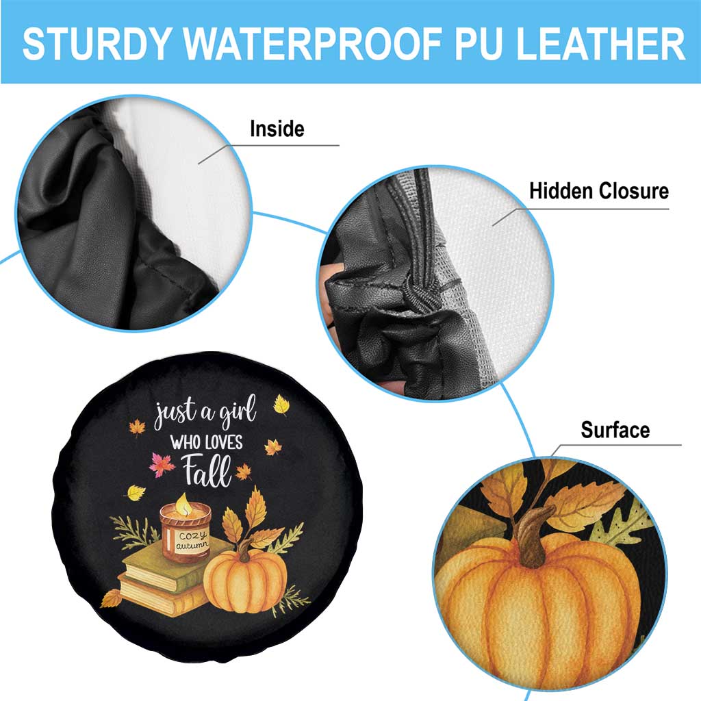 Just A Girl Who Loves Fall Spare Tire Cover Cozy Autumn Season TS11 Print Your Wear