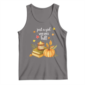 Just A Girl Who Loves Fall Tank Top Cozy Autumn Season TS11 Deep Heather Print Your Wear