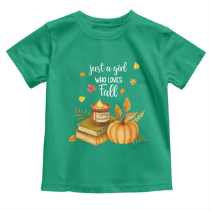 Just A Girl Who Loves Fall Toddler T Shirt Cozy Autumn Season TS11 Irish Green Print Your Wear