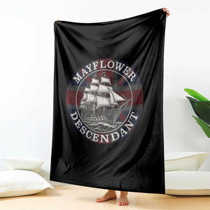 Mayflower Descendant Throw Blanket Pilgrim Fathers Thanksgiving History TS11 Print Your Wear