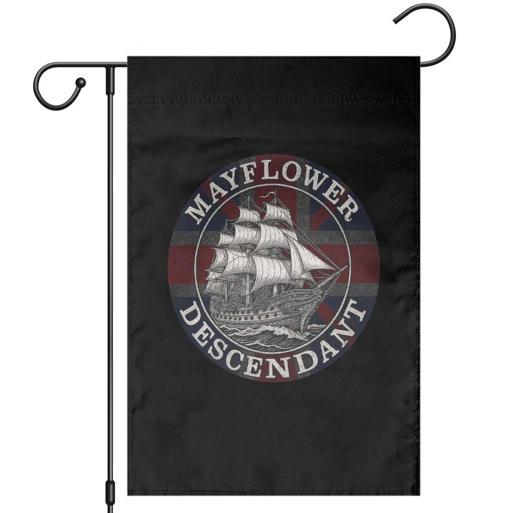 Mayflower Descendant Garden Flag Pilgrim Fathers Thanksgiving History TS11 Black Print Your Wear