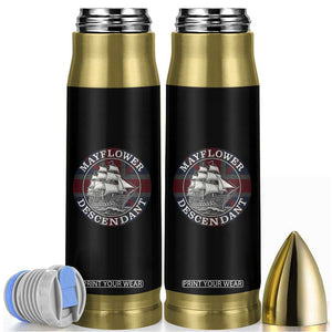 Mayflower Descendant Bullet Tumbler Pilgrim Fathers Thanksgiving History TS11 Black Print Your Wear