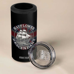 Mayflower Descendant 4 in 1 Can Cooler Tumbler Pilgrim Fathers Thanksgiving History TS11 Print Your Wear