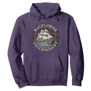 Mayflower Descendant Hoodie Pilgrim Fathers Thanksgiving History TS11 Purple Print Your Wear