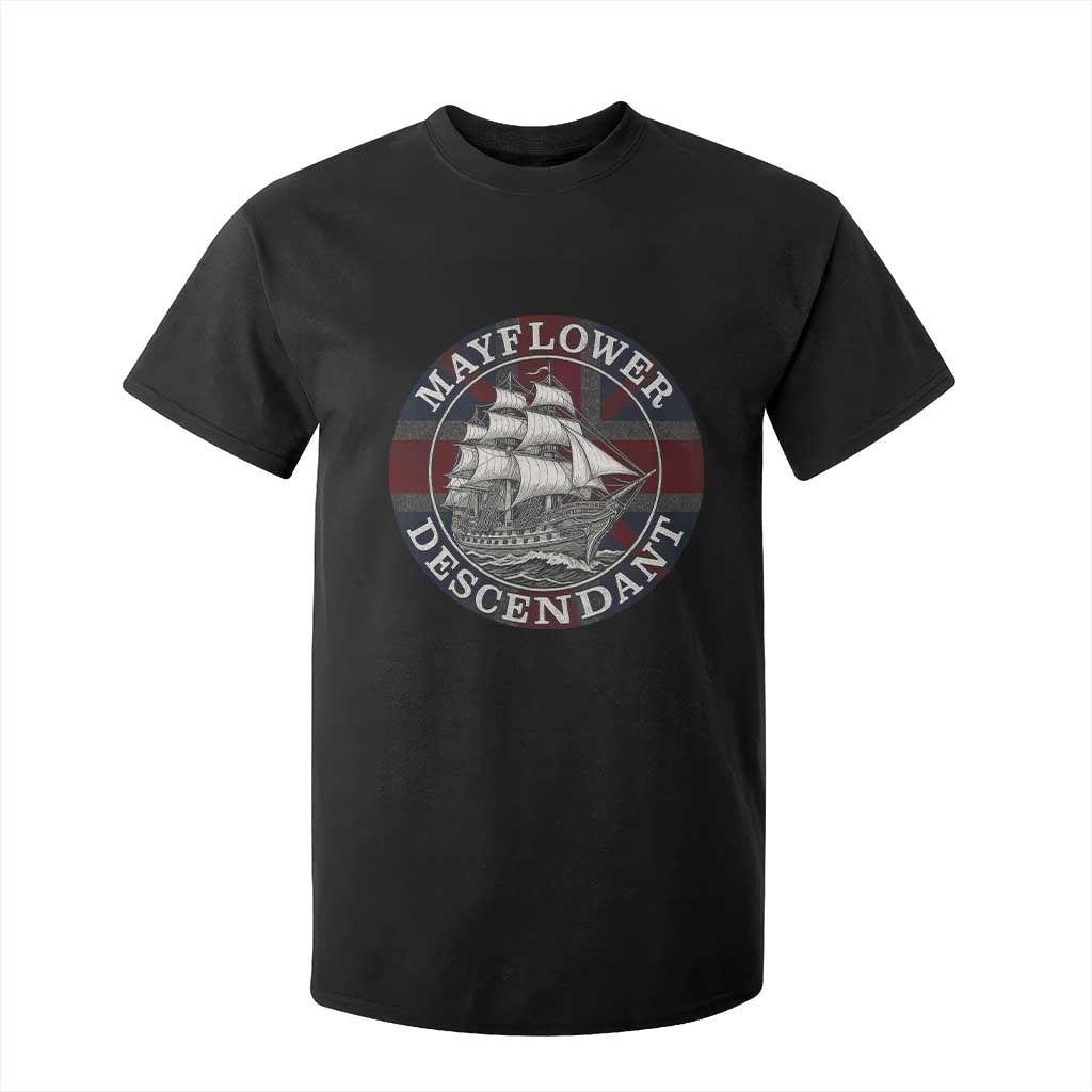 Mayflower Descendant T Shirt For Kid Pilgrim Fathers Thanksgiving History TS11 Black Print Your Wear