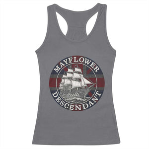 Mayflower Descendant Racerback Tank Top Pilgrim Fathers Thanksgiving History TS11 Charcoal Print Your Wear