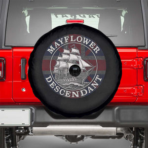 Mayflower Descendant Spare Tire Cover Pilgrim Fathers Thanksgiving History TS11 Black Print Your Wear