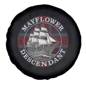 Mayflower Descendant Spare Tire Cover Pilgrim Fathers Thanksgiving History TS11 Print Your Wear