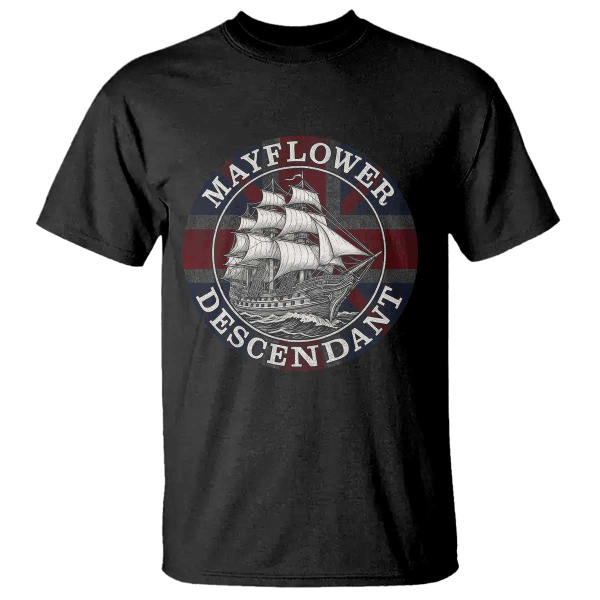 Mayflower Descendant T Shirt Pilgrim Fathers Thanksgiving History TS11 Black Print Your Wear