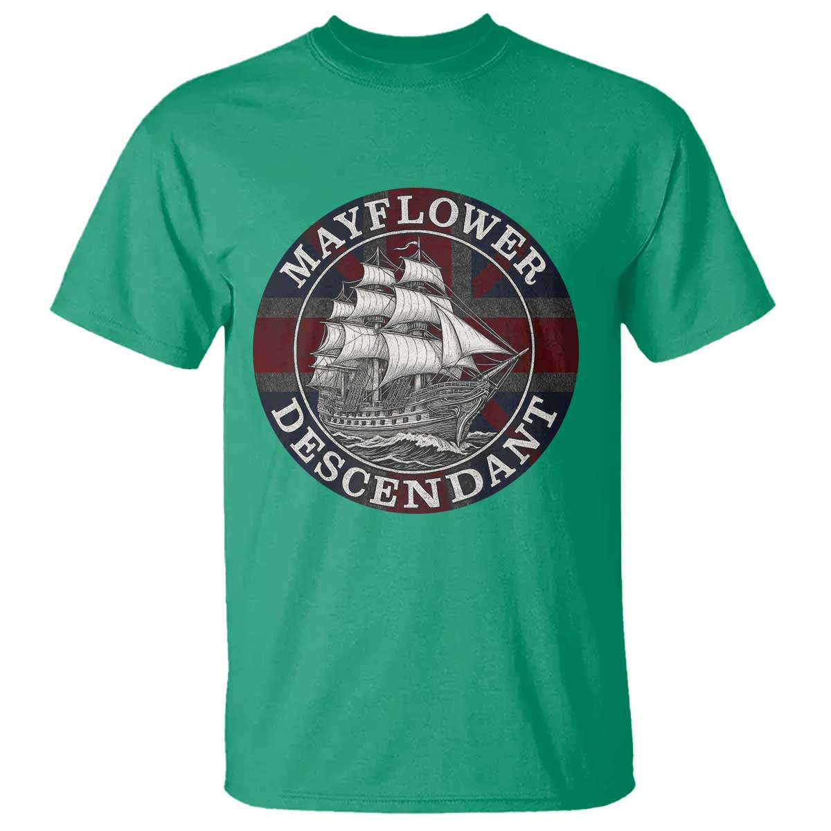 Mayflower Descendant T Shirt Pilgrim Fathers Thanksgiving History TS11 Irish Green Print Your Wear