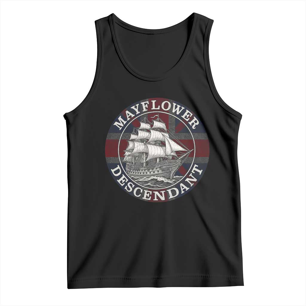 Mayflower Descendant Tank Top Pilgrim Fathers Thanksgiving History TS11 Black Print Your Wear