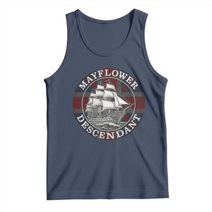 Mayflower Descendant Tank Top Pilgrim Fathers Thanksgiving History TS11 Navy Print Your Wear