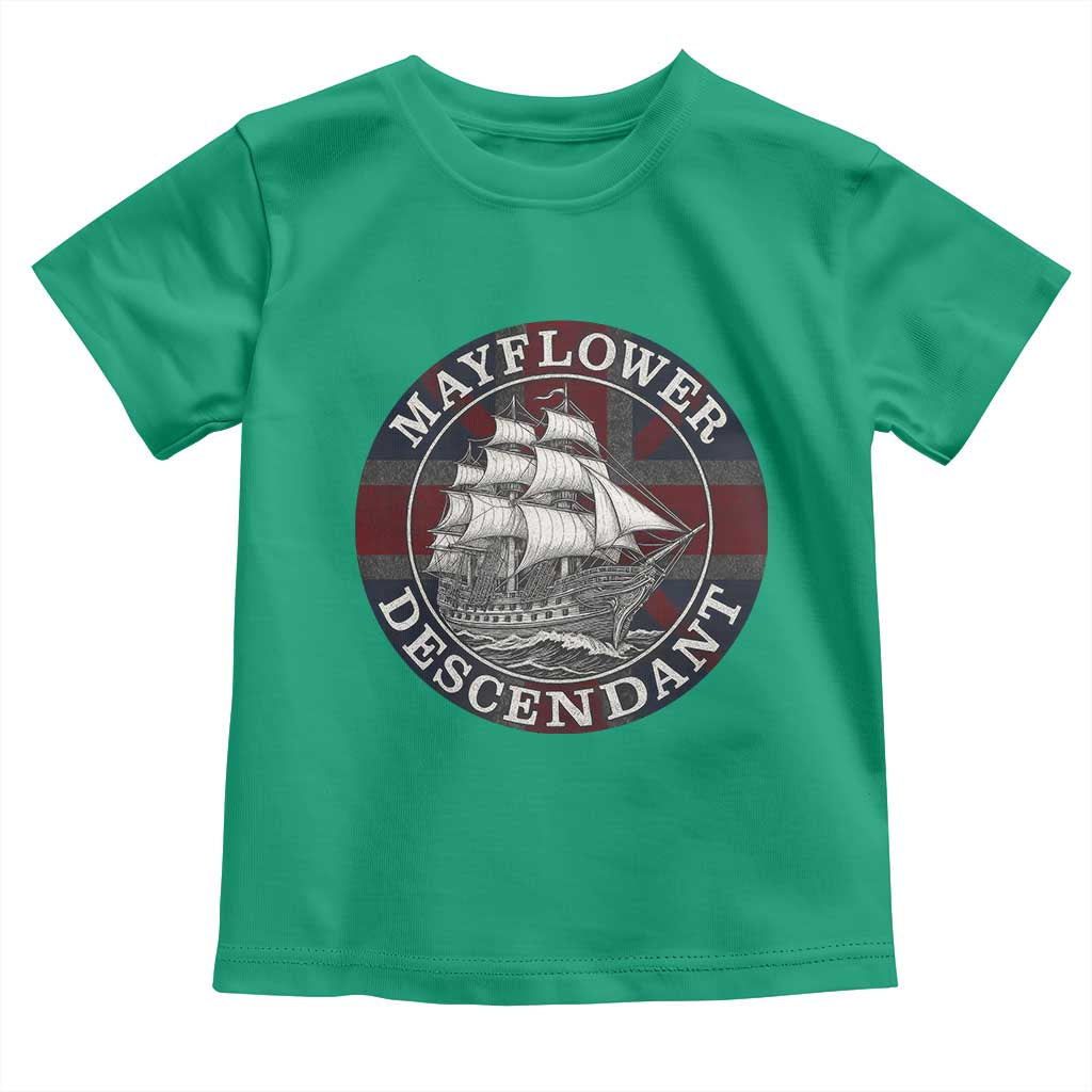 Mayflower Descendant Toddler T Shirt Pilgrim Fathers Thanksgiving History TS11 Irish Green Print Your Wear