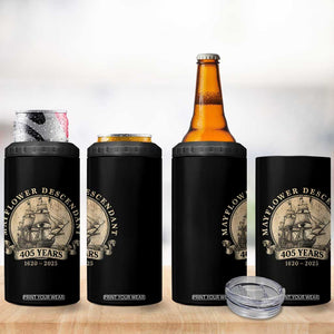 Mayflower Descendant 4 in 1 Can Cooler Tumbler 405 Years Pilgrim Fathers Thanksgiving History TS11 Print Your Wear