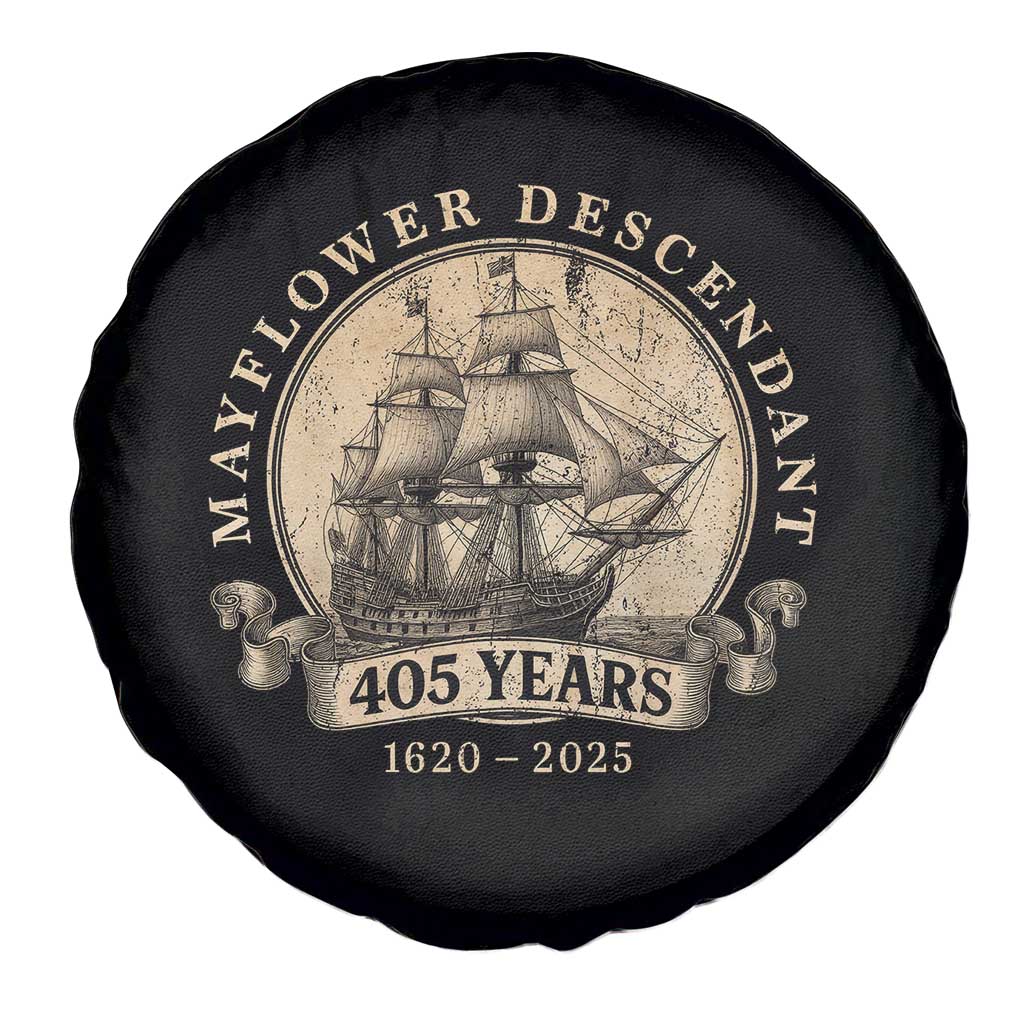 Mayflower Descendant Spare Tire Cover 405 Years Pilgrim Fathers Thanksgiving History TS11 Print Your Wear