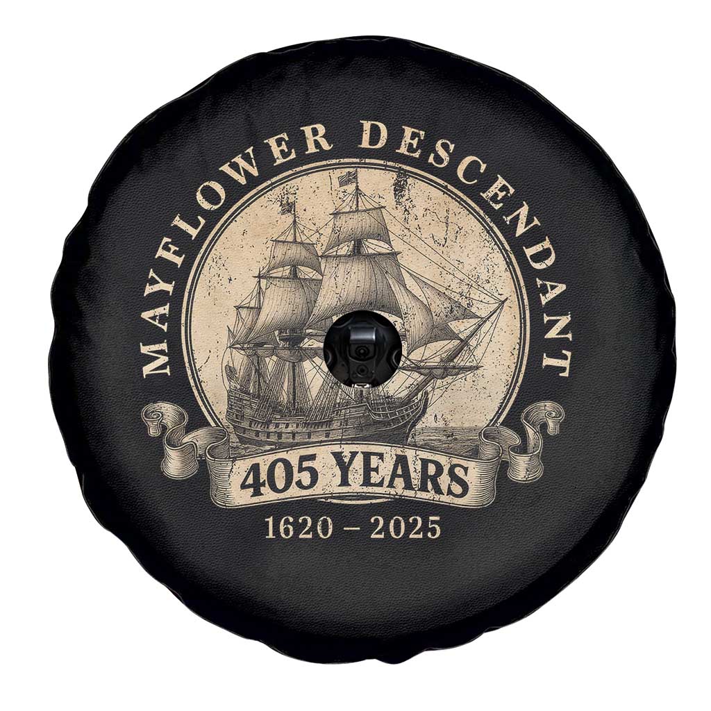 Mayflower Descendant Spare Tire Cover 405 Years Pilgrim Fathers Thanksgiving History TS11 Print Your Wear