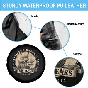 Mayflower Descendant Spare Tire Cover 405 Years Pilgrim Fathers Thanksgiving History TS11 Print Your Wear