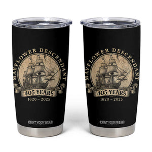 Mayflower Descendant Tumbler Cup 405 Years Pilgrim Fathers Thanksgiving History TS11 Black Print Your Wear