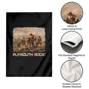 Plymouth Rock Garden Flag Mayflower Pilgrims Thanksgiving History TS11 Print Your Wear