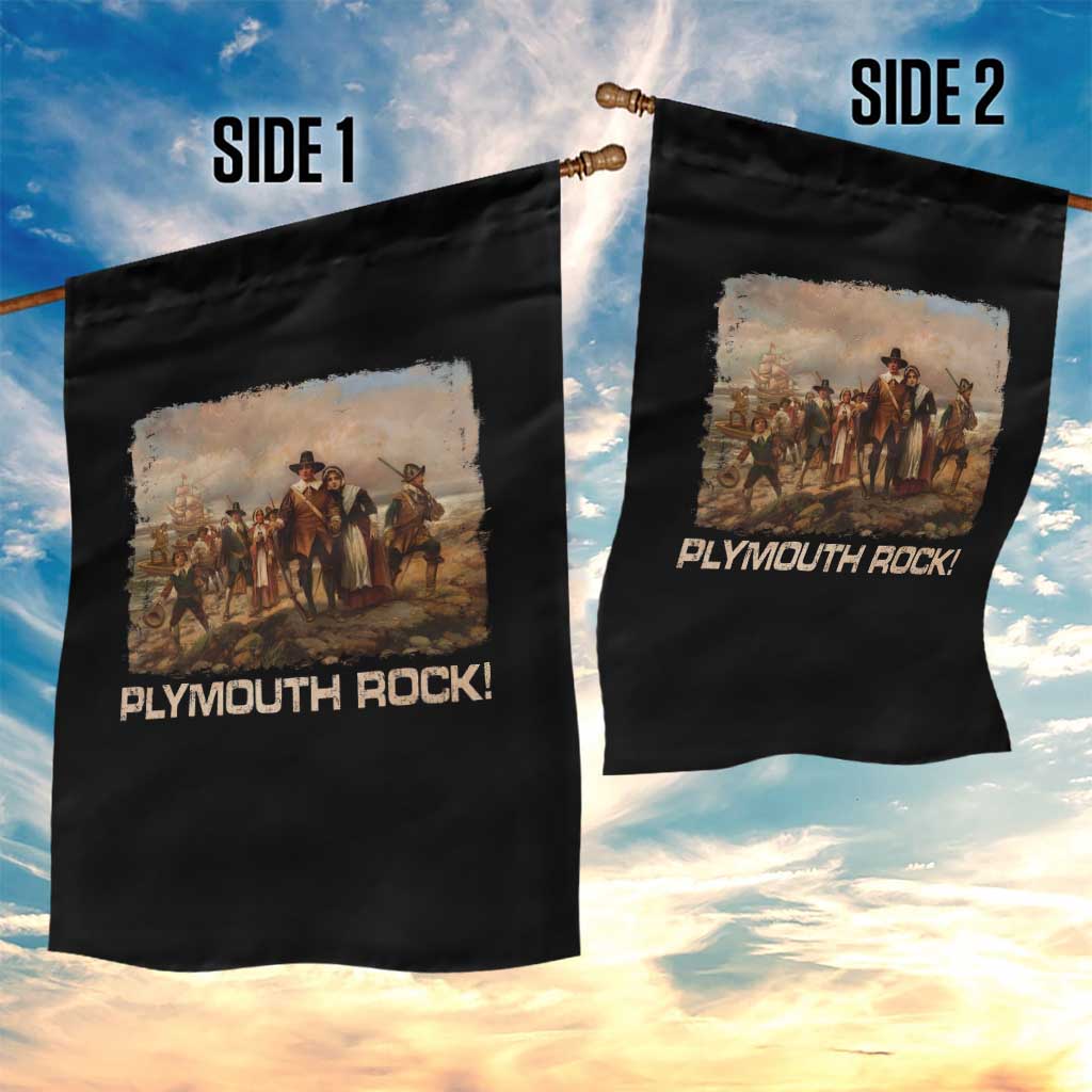 Plymouth Rock Garden Flag Mayflower Pilgrims Thanksgiving History TS11 Print Your Wear