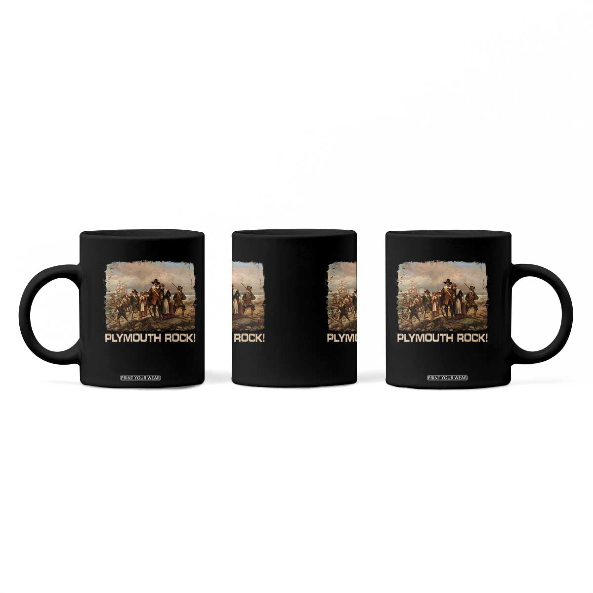 Plymouth Rock Coffee Mug Mayflower Pilgrims Thanksgiving History TS11 Print Your Wear