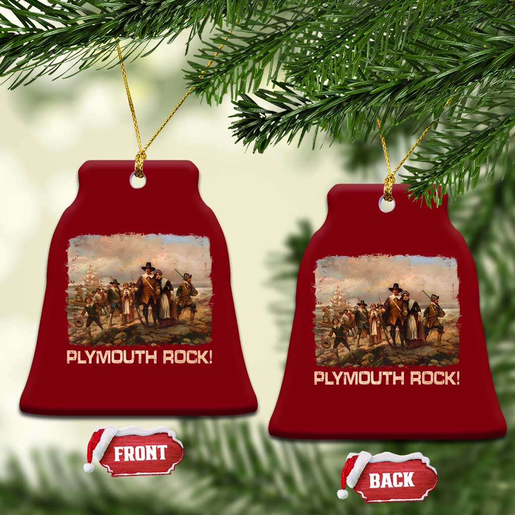 Plymouth Rock Ceramic Ornament Mayflower Pilgrims Thanksgiving History TS11 Print Your Wear