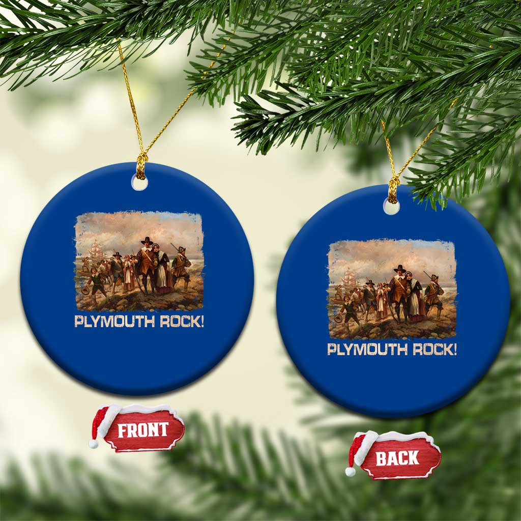 Plymouth Rock Ceramic Ornament Mayflower Pilgrims Thanksgiving History TS11 1pc Blue Print Your Wear
