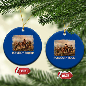 Plymouth Rock Ceramic Ornament Mayflower Pilgrims Thanksgiving History TS11 1pc Blue Print Your Wear