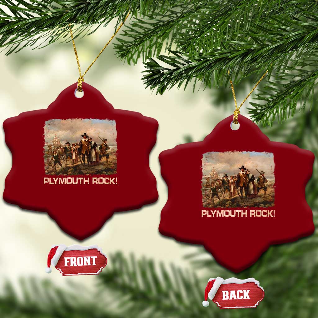 Plymouth Rock Ceramic Ornament Mayflower Pilgrims Thanksgiving History TS11 Print Your Wear