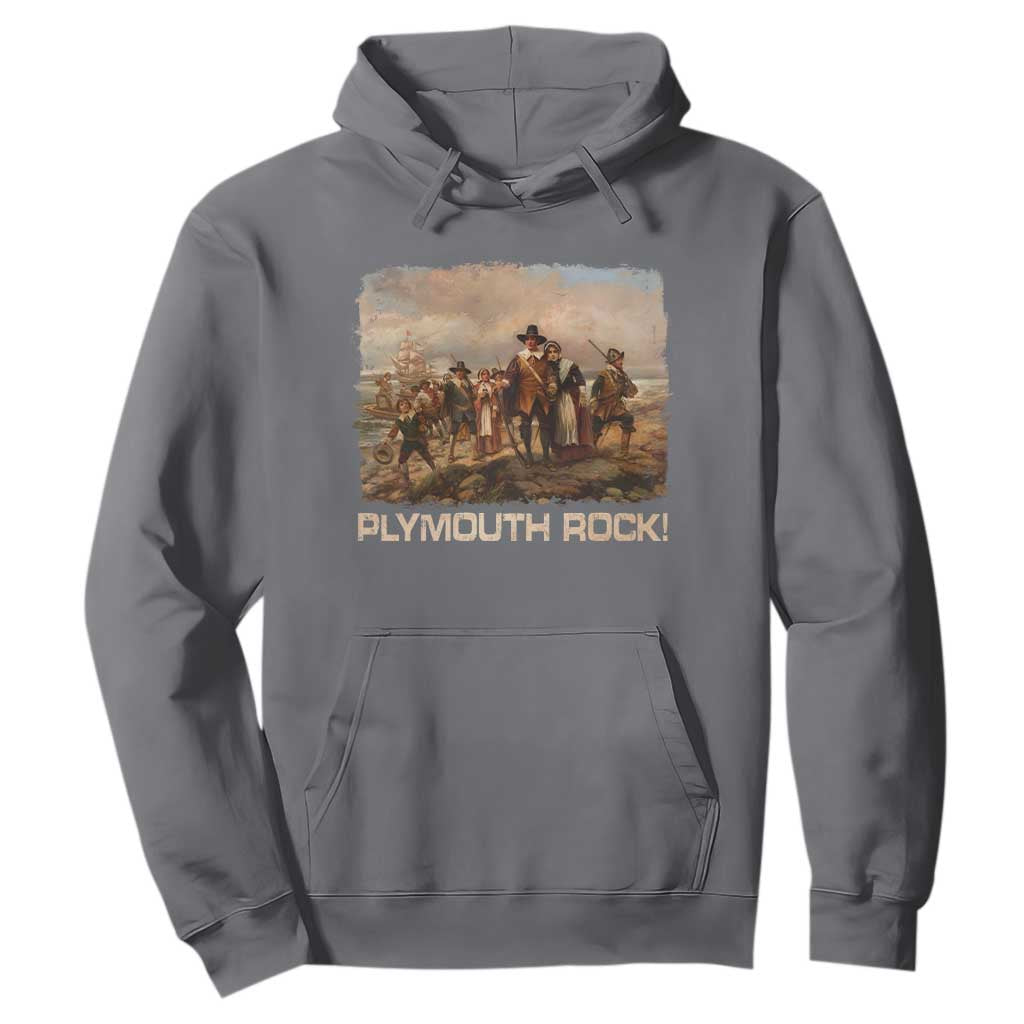 Plymouth Rock Hoodie Mayflower Pilgrims Thanksgiving History TS11 Charcoal Print Your Wear