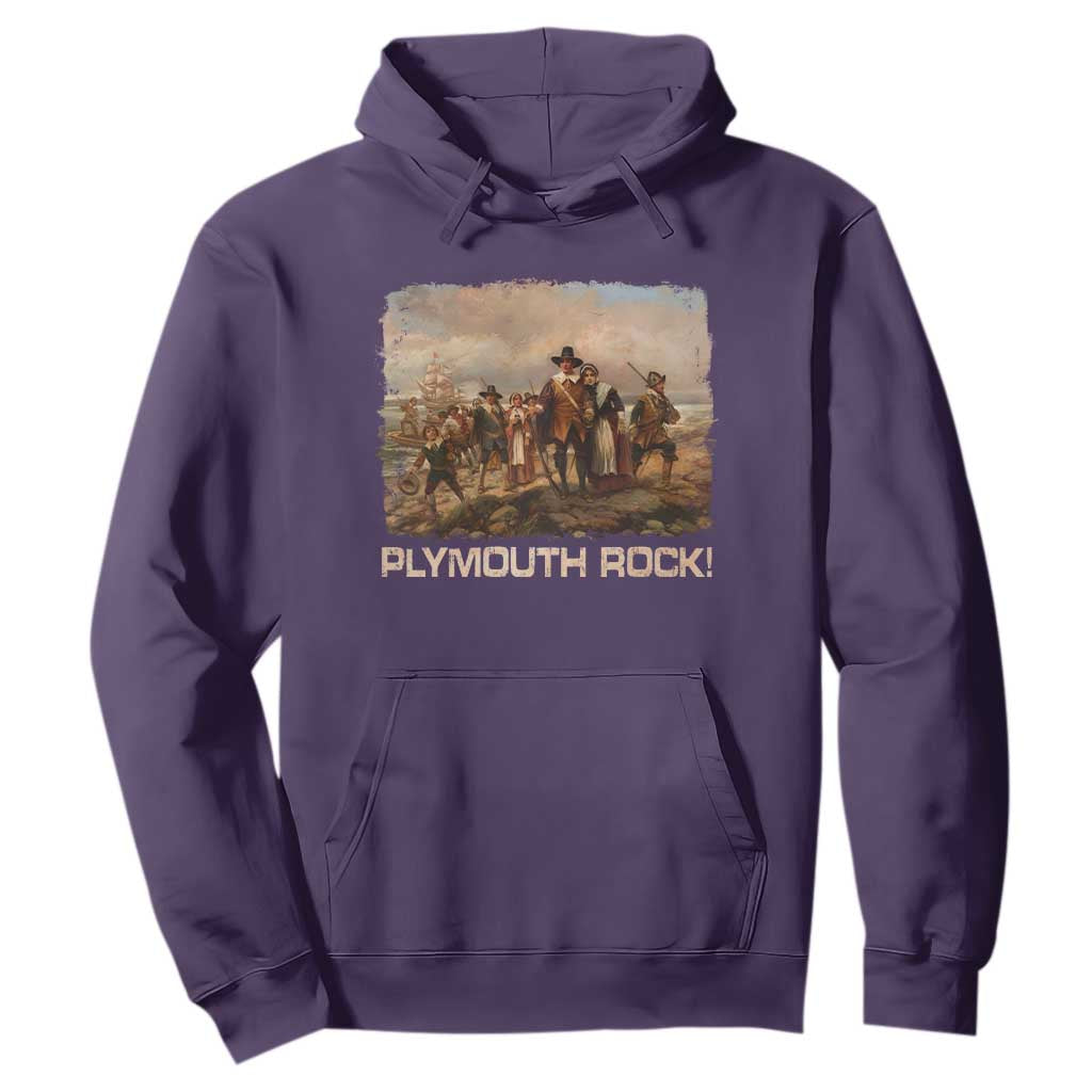 Plymouth Rock Hoodie Mayflower Pilgrims Thanksgiving History TS11 Purple Print Your Wear