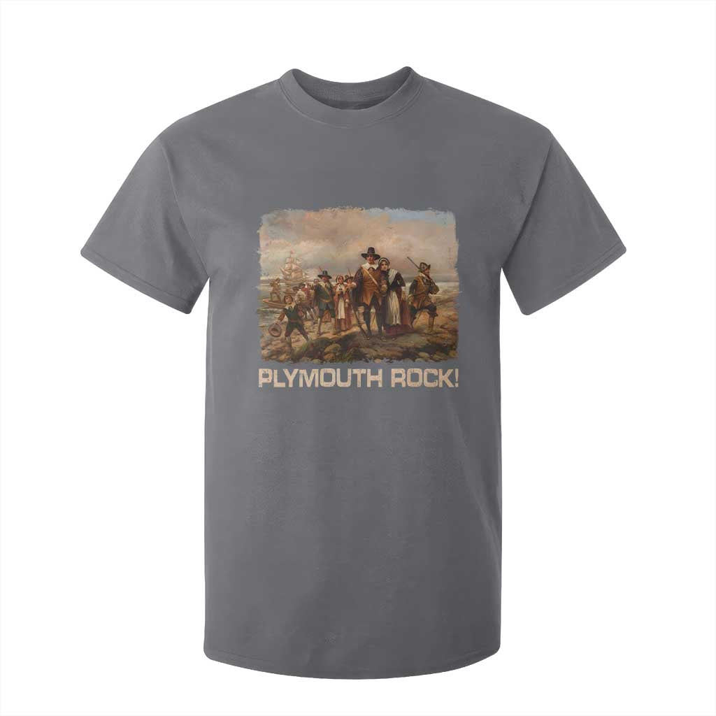 Plymouth Rock T Shirt For Kid Mayflower Pilgrims Thanksgiving History TS11 Charcoal Print Your Wear
