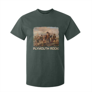 Plymouth Rock T Shirt For Kid Mayflower Pilgrims Thanksgiving History TS11 Dark Forest Green Print Your Wear