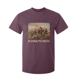 Plymouth Rock T Shirt For Kid Mayflower Pilgrims Thanksgiving History TS11 Maroon Print Your Wear