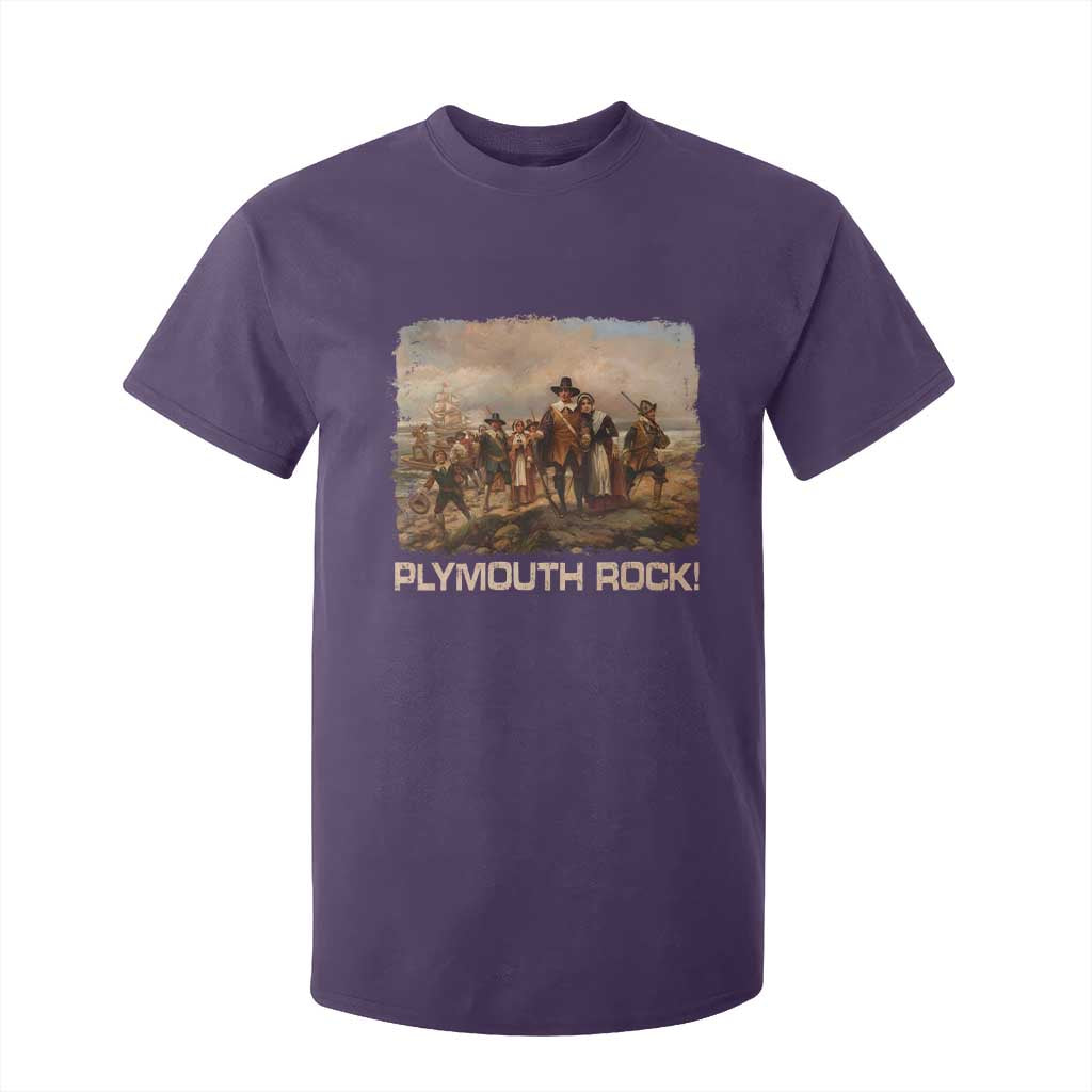 Plymouth Rock T Shirt For Kid Mayflower Pilgrims Thanksgiving History TS11 Purple Print Your Wear