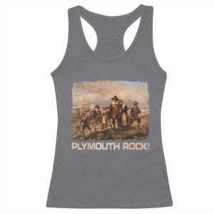Plymouth Rock Racerback Tank Top Mayflower Pilgrims Thanksgiving History TS11 Charcoal Print Your Wear
