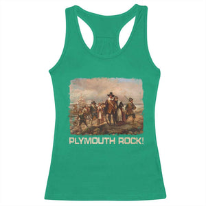 Plymouth Rock Racerback Tank Top Mayflower Pilgrims Thanksgiving History TS11 Irish Green Print Your Wear