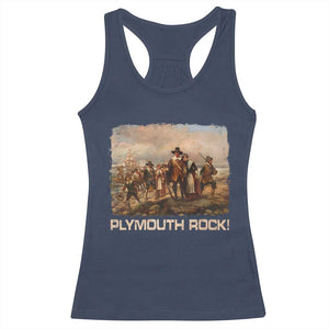 Plymouth Rock Racerback Tank Top Mayflower Pilgrims Thanksgiving History TS11 Navy Print Your Wear
