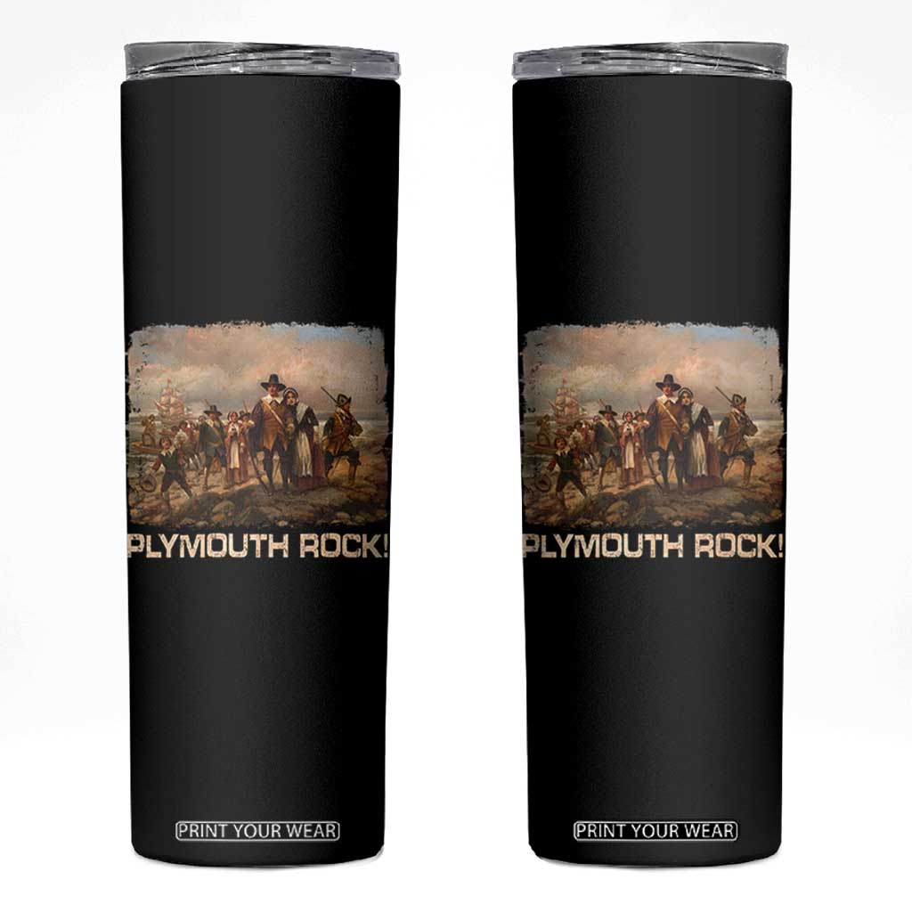 Plymouth Rock Skinny Tumbler Mayflower Pilgrims Thanksgiving History TS11 Black Print Your Wear