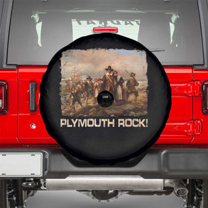 Plymouth Rock Spare Tire Cover Mayflower Pilgrims Thanksgiving History TS11 Black Print Your Wear