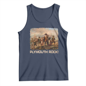 Plymouth Rock Tank Top Mayflower Pilgrims Thanksgiving History TS11 Navy Print Your Wear